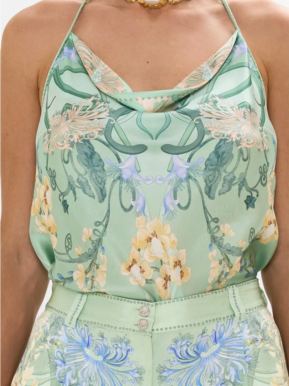 Camilla bias halter top in beautiful teal - Picture 2 of 10